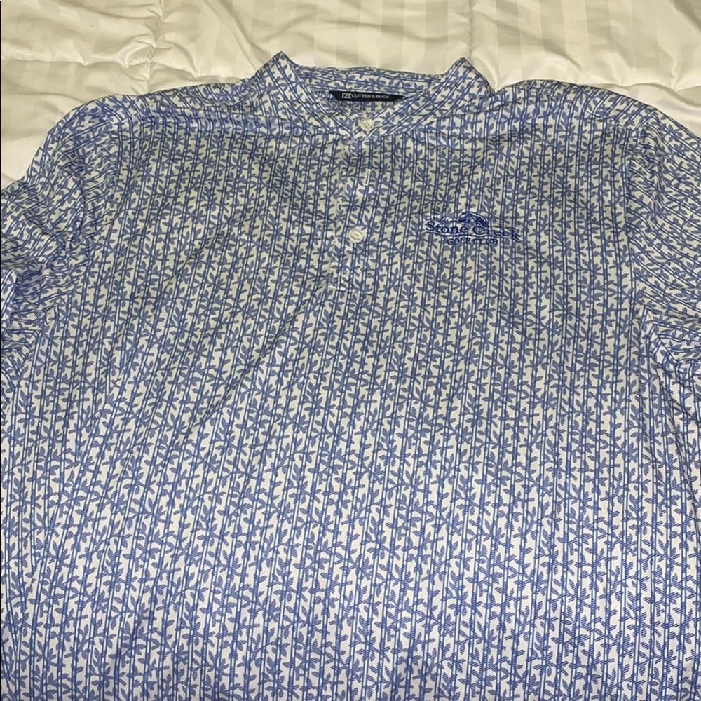 Blue Floral Cutter & Buck Golf Polo
